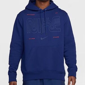 Brand New Nike Royal Blue Hoodie with Graphic Accents